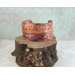 Very rustic fold formed copper cuff bracelet with braille "I am enough" Contracted Grade 2 Braille Perkins E-Z Read Slate.